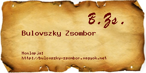 Bulovszky Zsombor névjegykártya